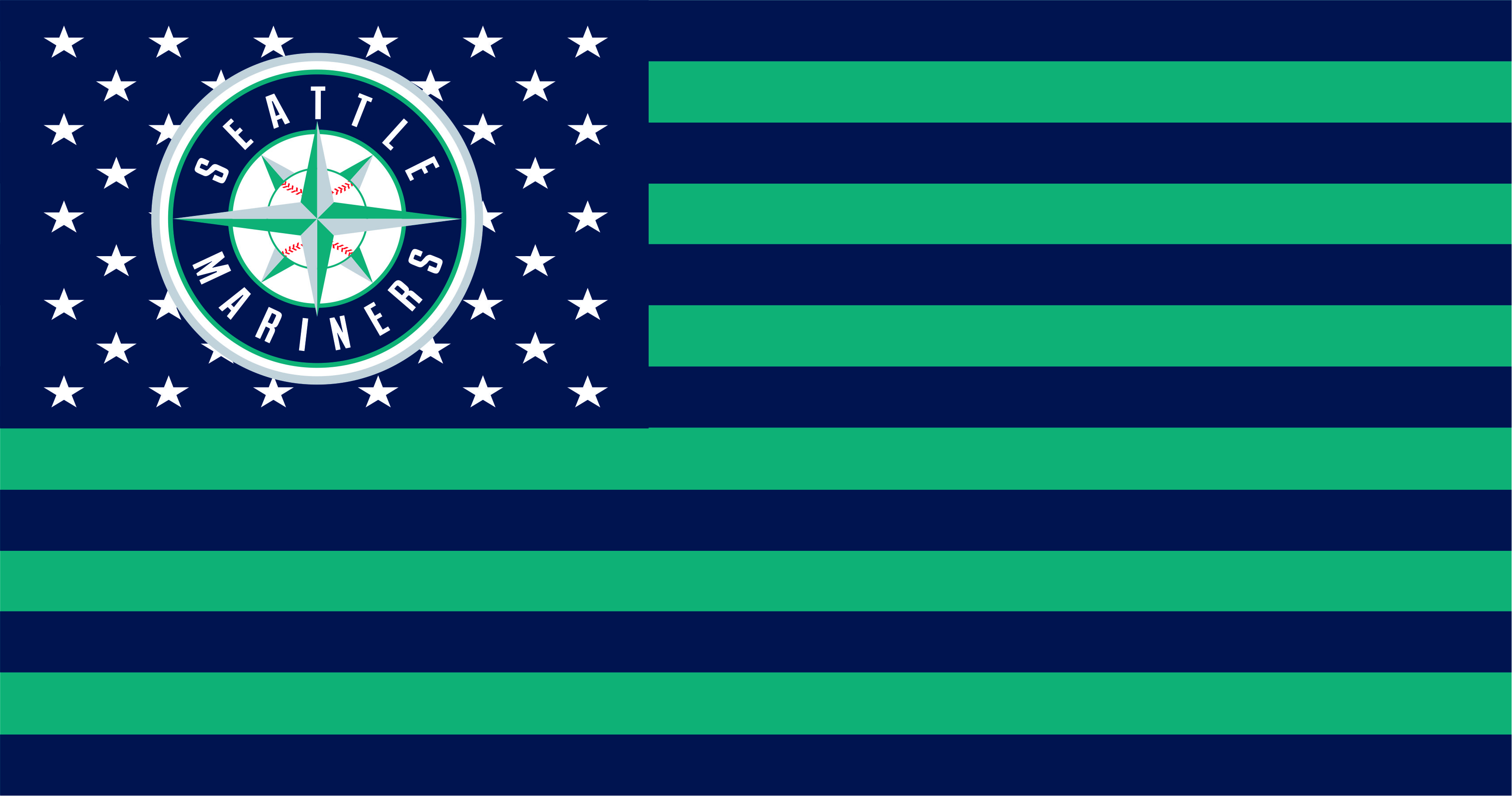 Seattle Mariners Flag001 logo iron on paper